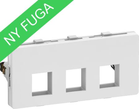 7: LK FUGA - Dataudtag til 1-3 stk. keystone konnektorer, standard keystone port (ca. 19,3 x 14,8 mm), 2 modul, hvid